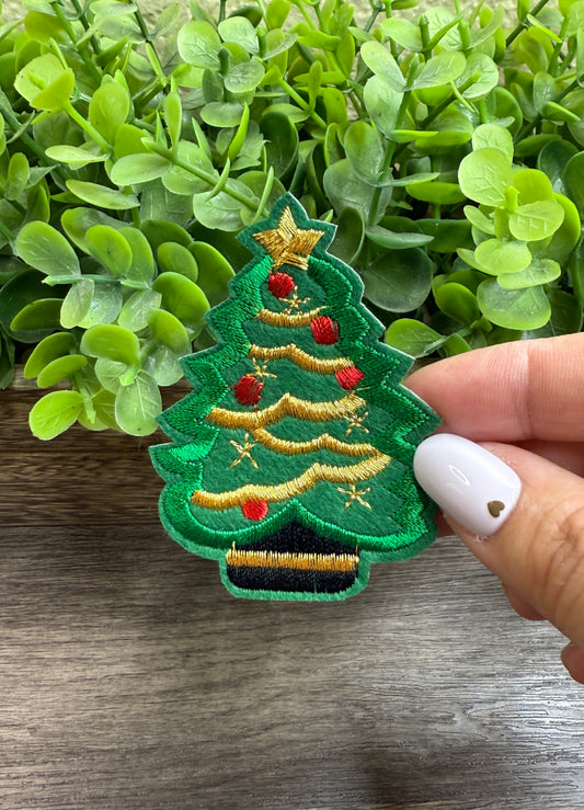 Christmas Tree Embroidered Small Patches