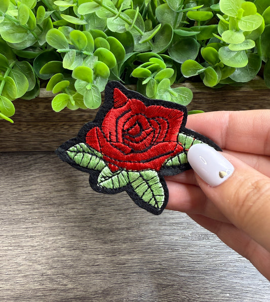 Rose Embroidered Hat Patches