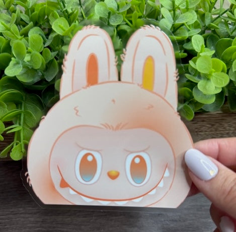 Peekaboo Monster HAPPINESS Clear 4" Vinyl Sticker