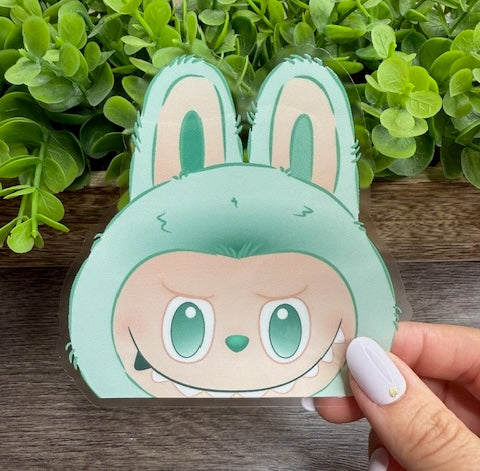 Peekaboo Monster Serenity Clear 4" Vinyl Sticker
