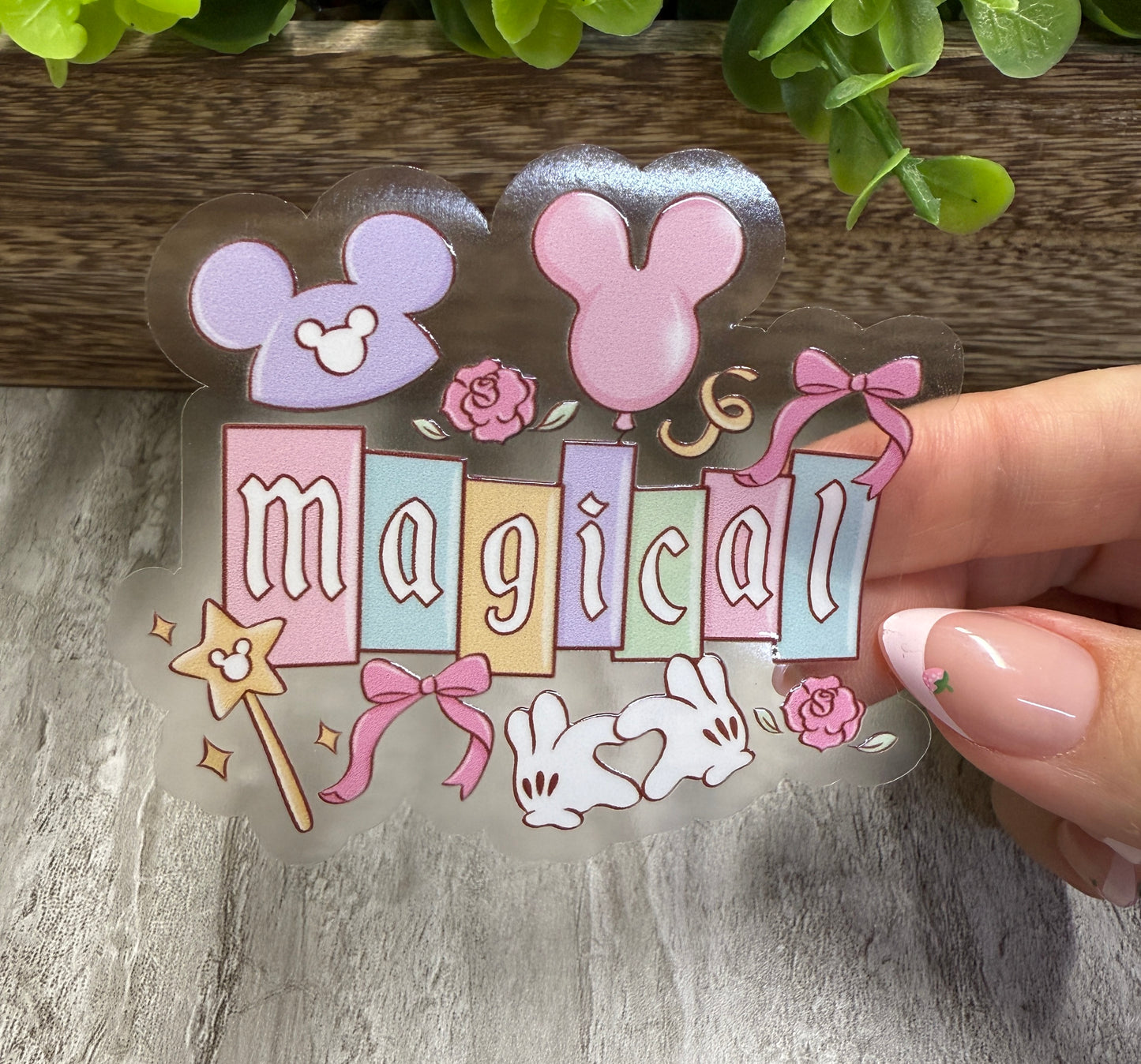 Magical Letters Clear Vinyl Sticker 3"