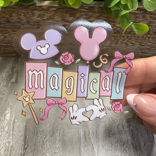 Magical Letters Clear Vinyl Sticker 3"