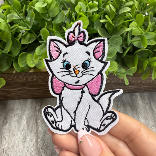 Girl Cat Embroidered Small Patches