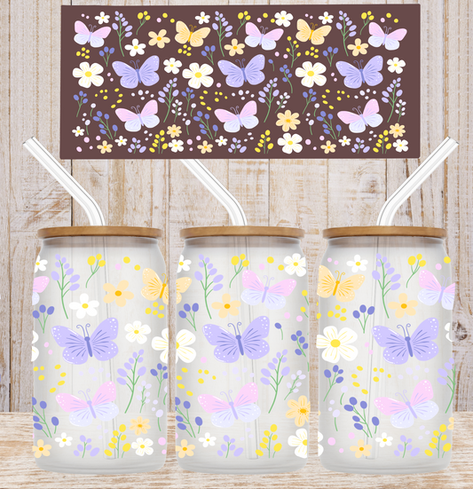 Pastel Spring Butterflies UV DTF Wrap