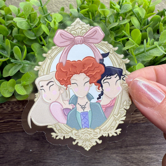 Witches Frame Clear Vinyl Sticker 3"