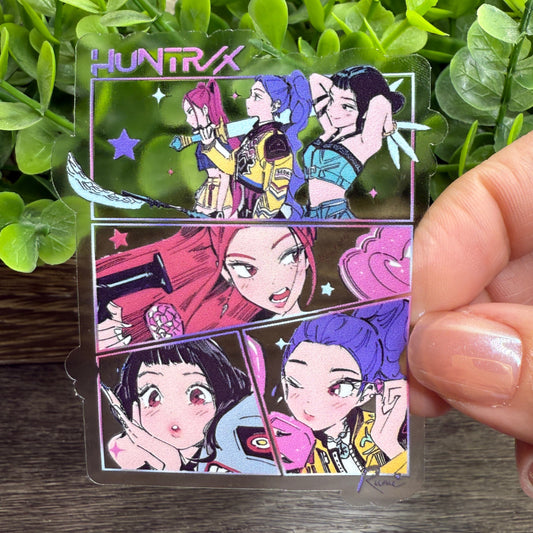 Huntr Girls Clear Vinyl Sticker 3"