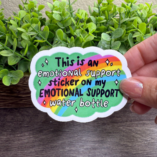 Emotional Support Sticker White Vinyl Sticker 3"