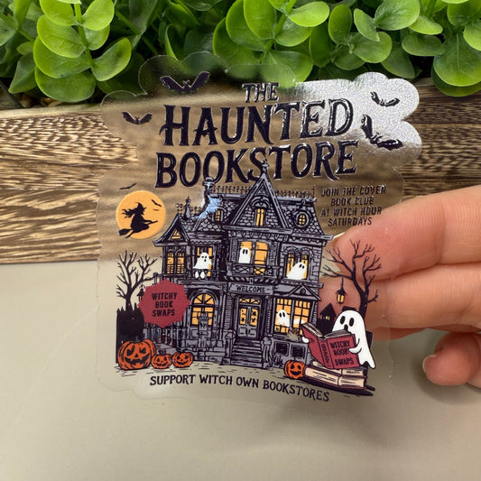 The Haunted Bookstore Clear Vinyl Sticker 3"