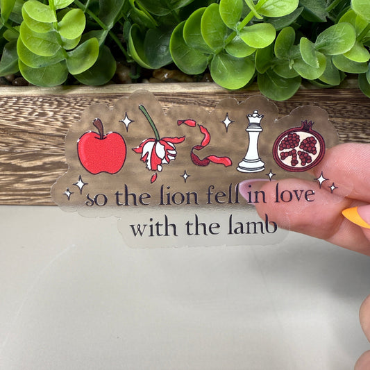 Lion Fell In Love Clear Vinyl Sticker 3"