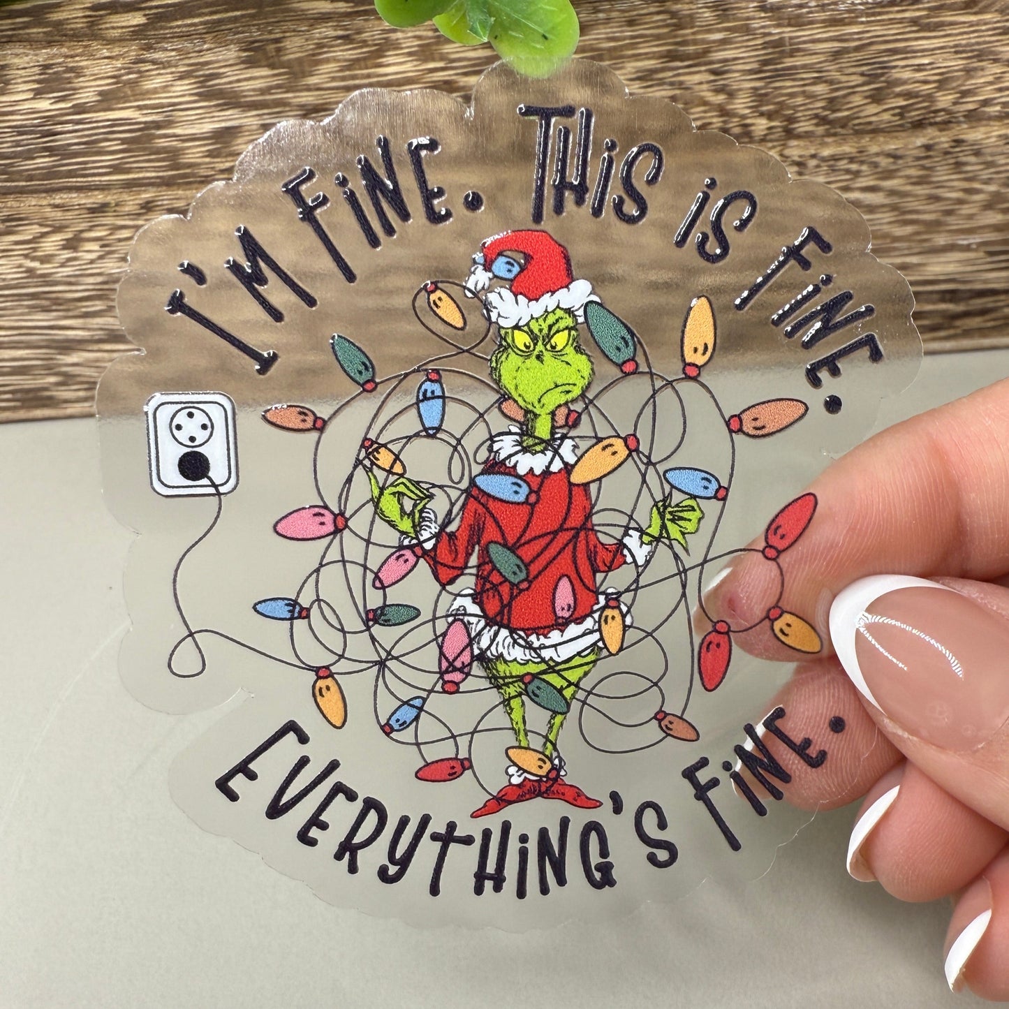 I’m Fine This is Fine Easy Clear Vinyl Sticker 3"