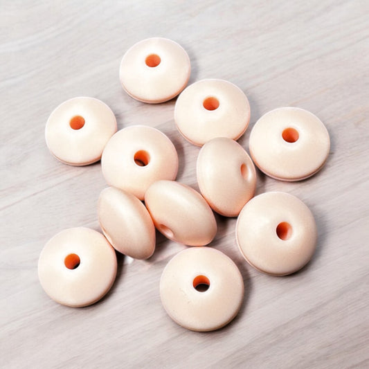 Peach Silicone Filler Bead- Set of 10