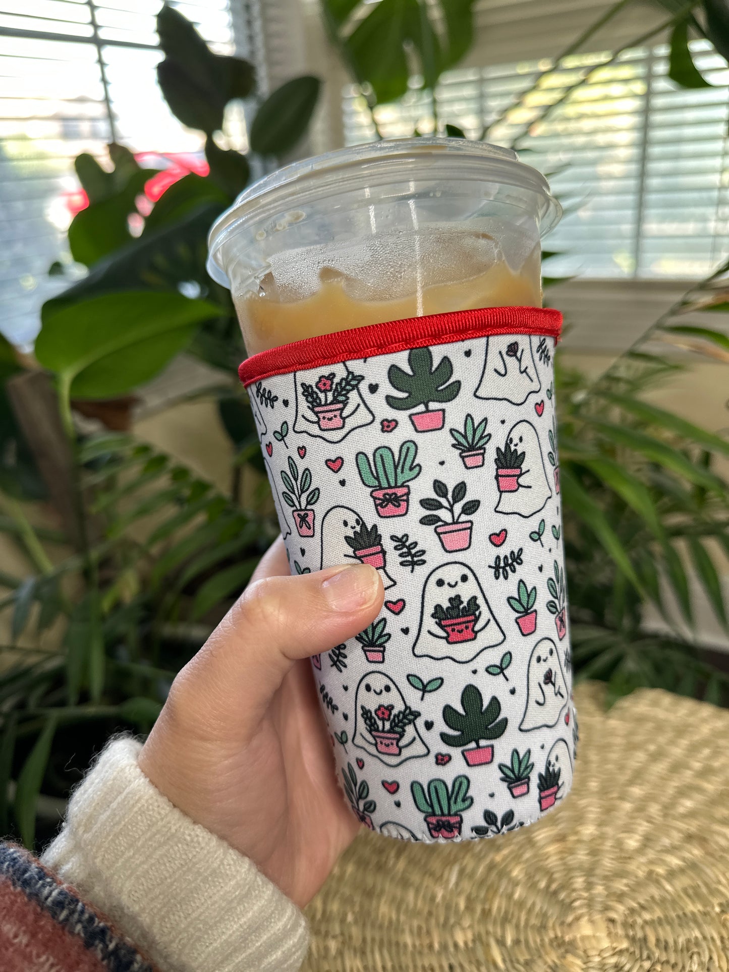 Ghostie and Plants Cup Cozie