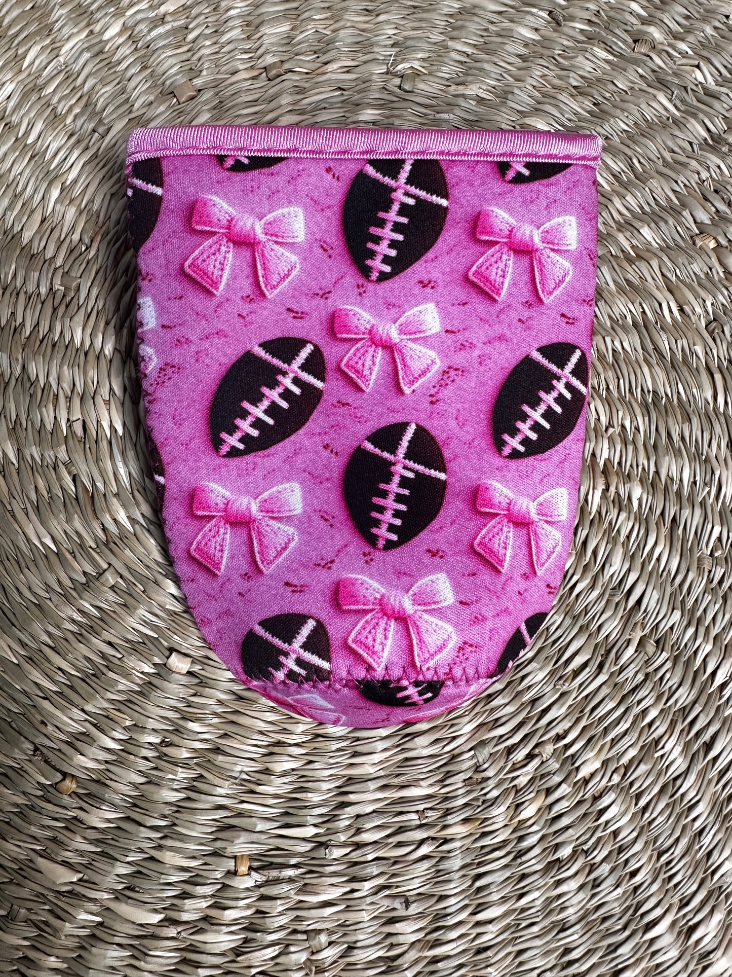 Hot Pink Football Cozie