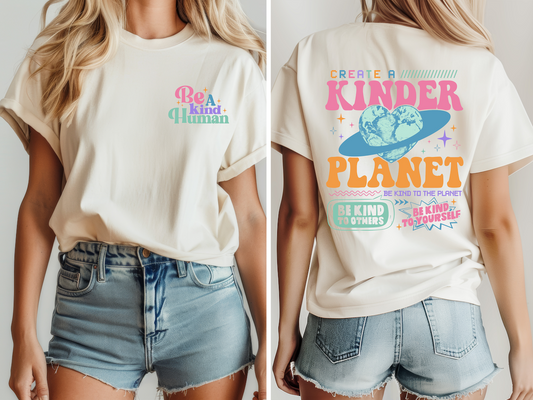 Be a Kind Human Create a Kind Planet SET DTF Transfer