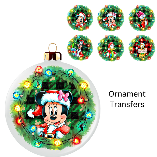 Enchanted Christmas Frames Set of Six Ornaments Sheet UV DTF DOUBLE SIDED