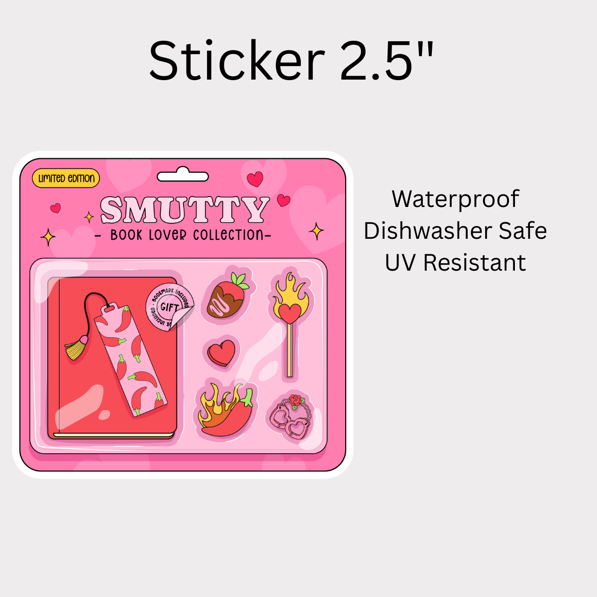 Smutty Collection Ticket White Vinyl Sticker 2.5"