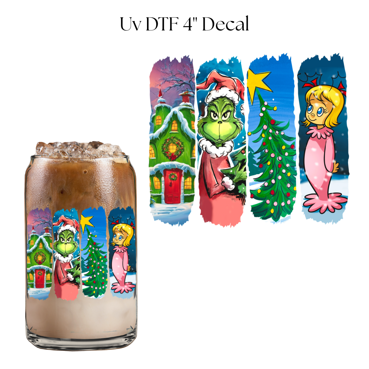 Green Monster and Girl 4” UV DTF Decal