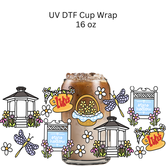 Spring Floral Stars Sign UV DTF Cup Wrap