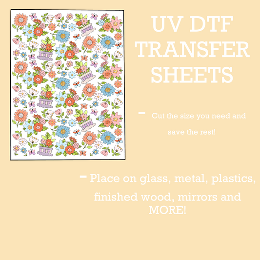 UV DTF SHEET Large Garden Flowers