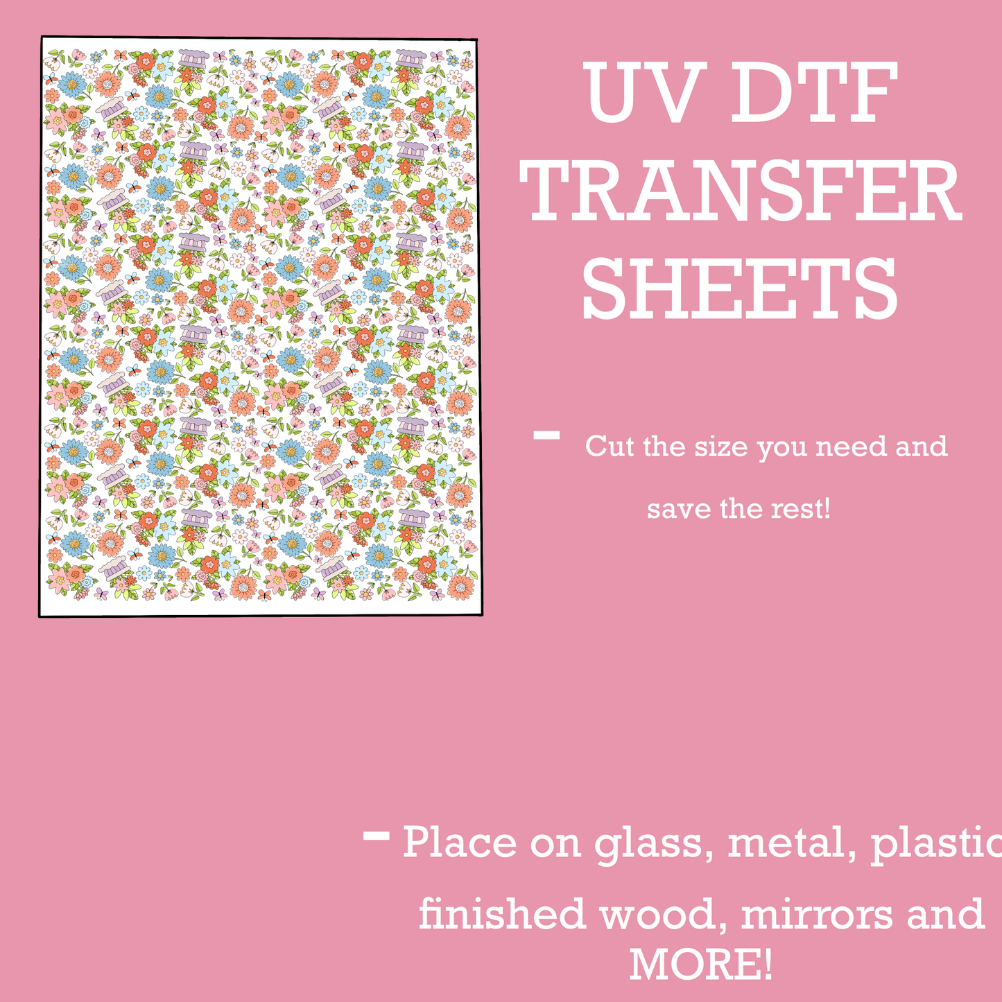 UV DTF SHEET Small Garden Flowers