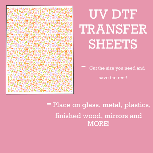 UV DTF SHEET Small Pink Daisy Small Flowers