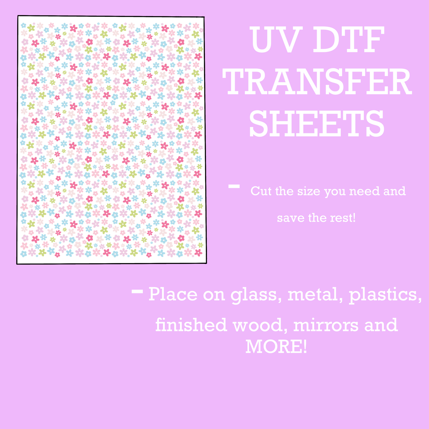 UV DTF SHEET Small Colorful Daisies