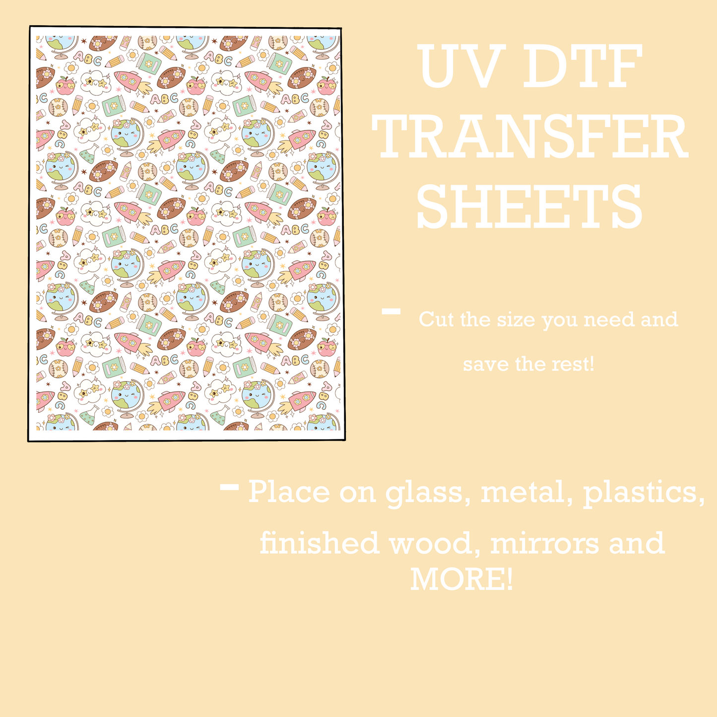 UV DTF SHEET Back to School