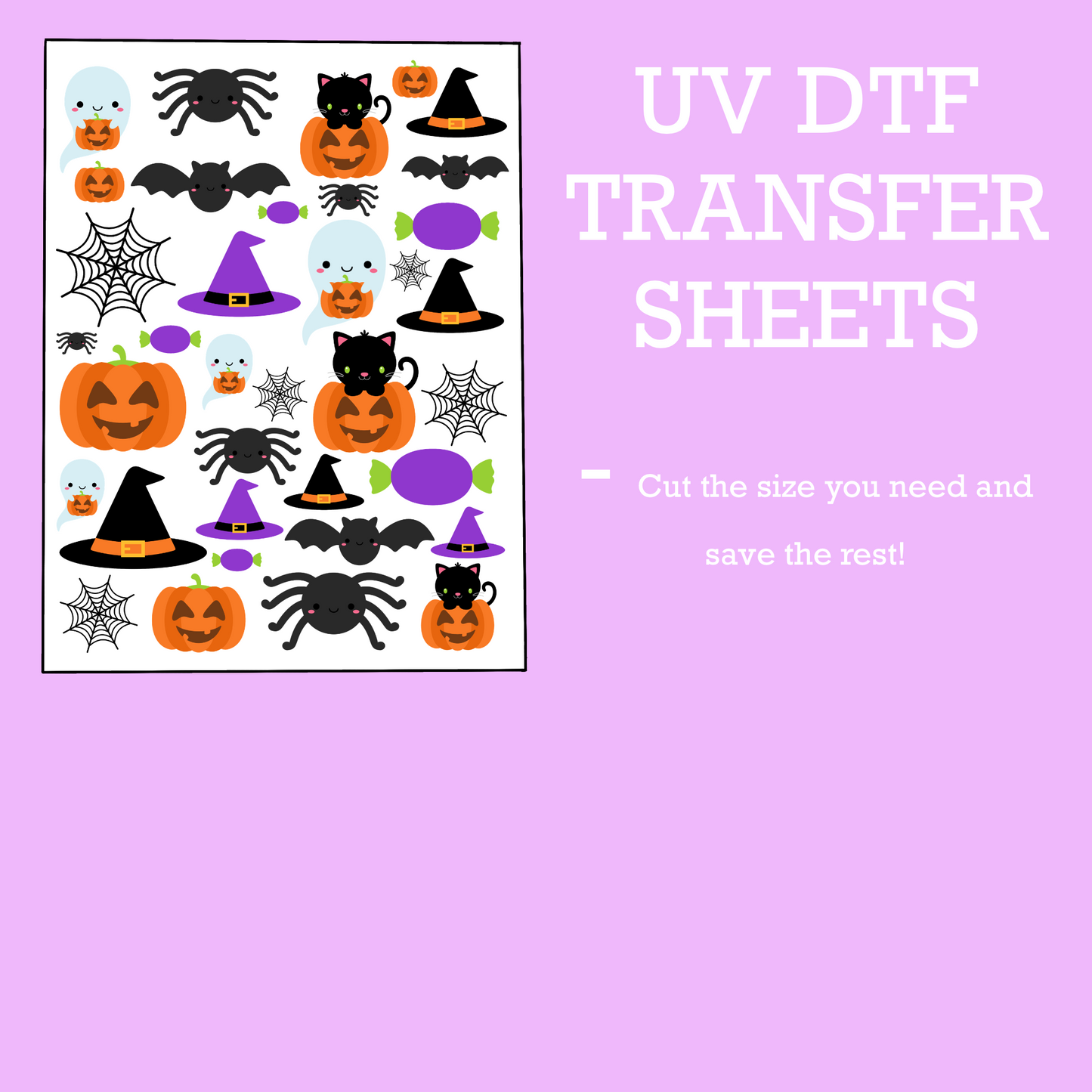 UV DTF SHEET Purple and Black Halloween