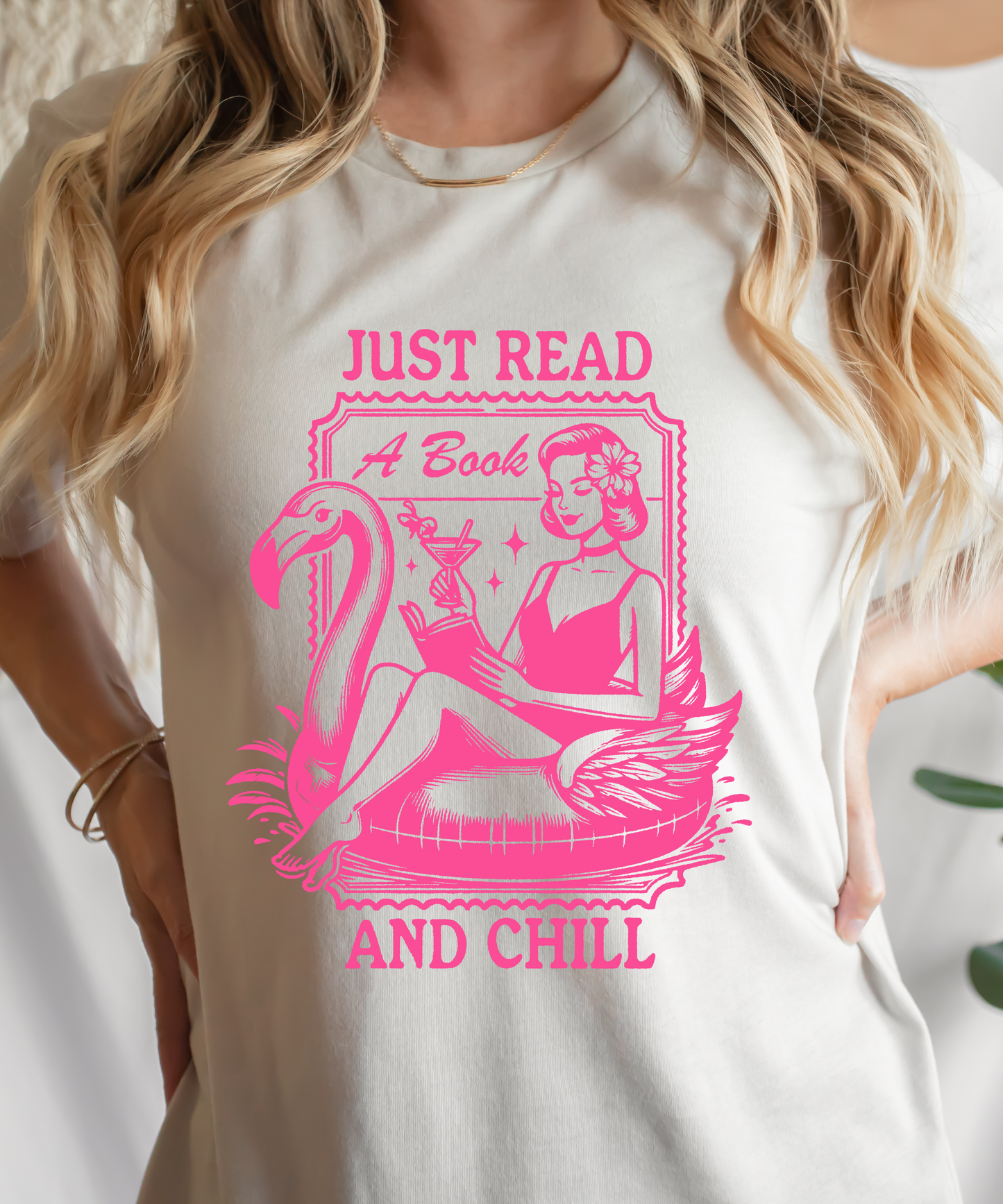 Just Read a Book and Chill Hot Pink Screen Print Transfer