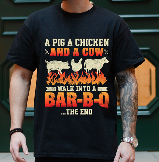 Pig Chicken Cow Bar-b-Q DTF