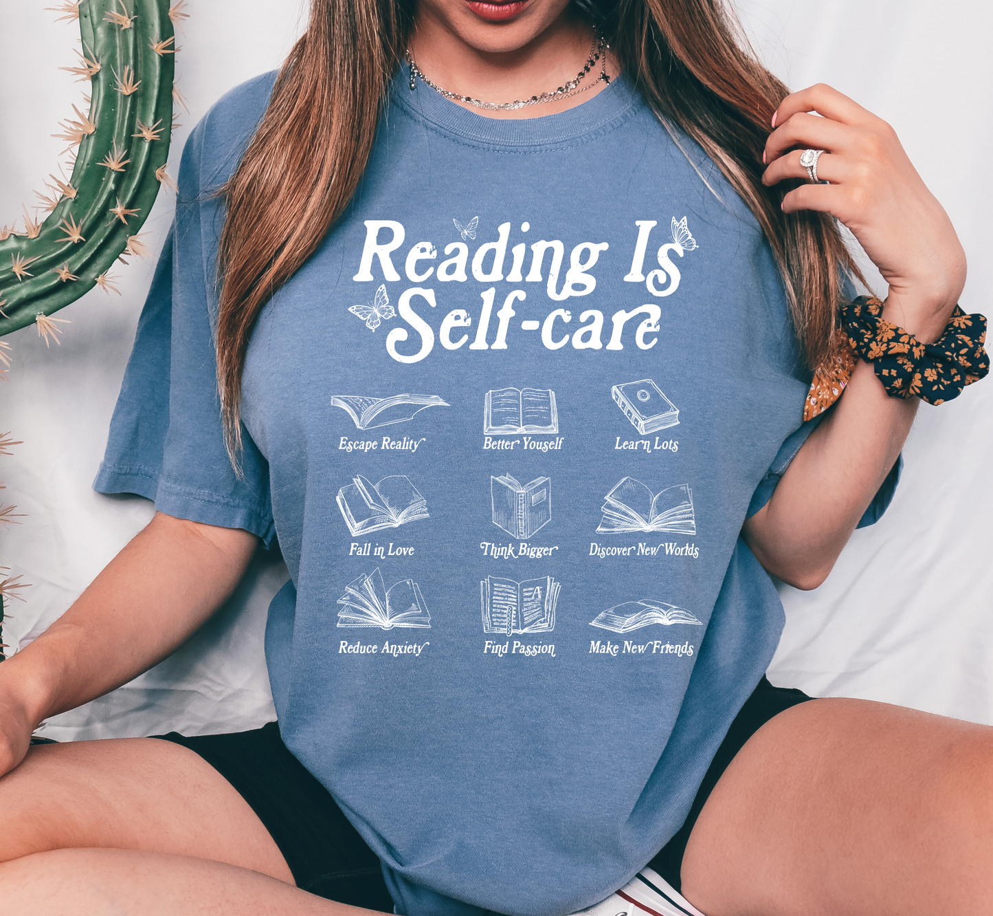 Reading Is Self-Care White Screen Print Transfer