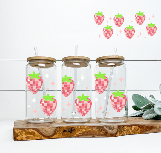 Disco Strawberries UV DTF
