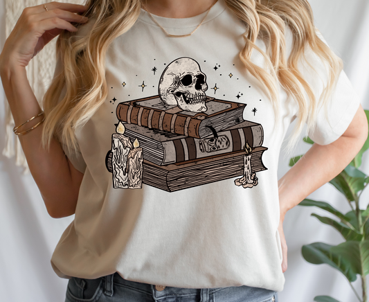 Skeleton Book Stack LAST CHANCE DTF