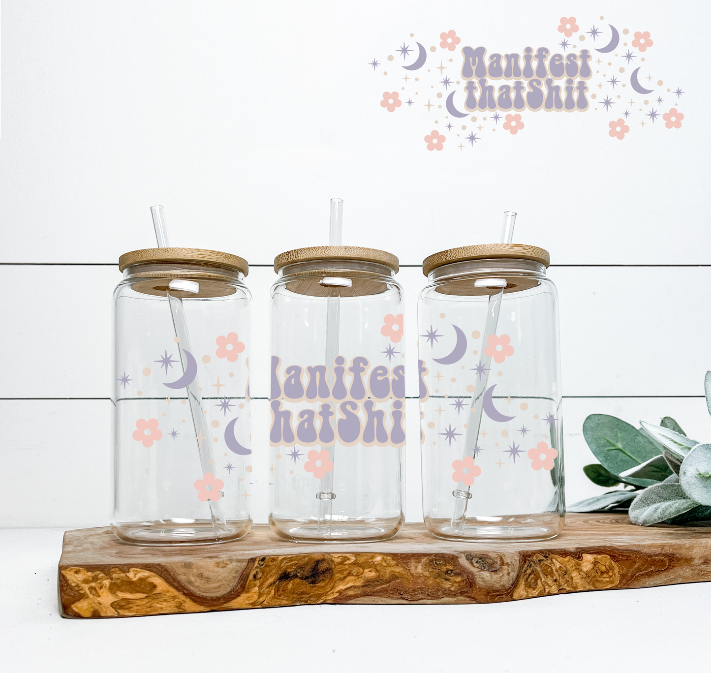 Manifest That Shi* Pastel Moons 16oz UV DTF