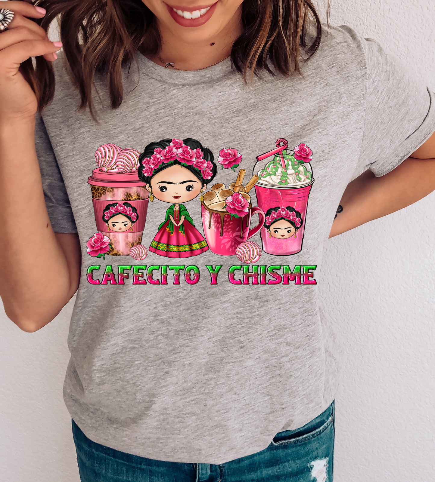 Hot Pink Cafecito Y Chisme DTF