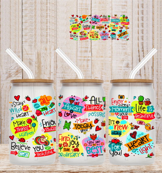 Make Today Great Affirmations  16oz UV DTF