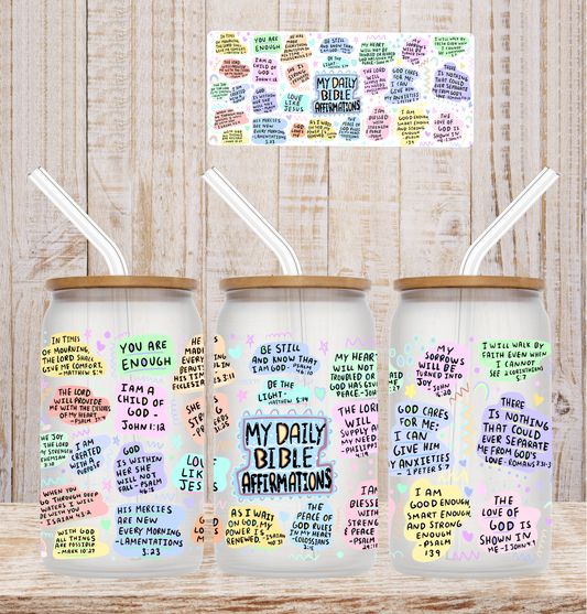 Daily Bible Affirmations UV DTF Wrap