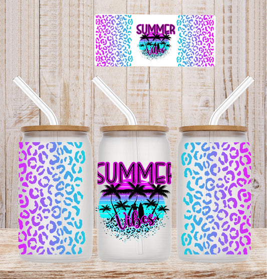 Summer Vibes Leopard 16oz UV DTF