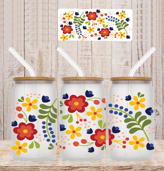 Folk Flowers UVDTF Wrap