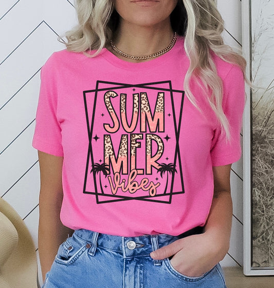 Summer Vibes Pink Leopard  DTF