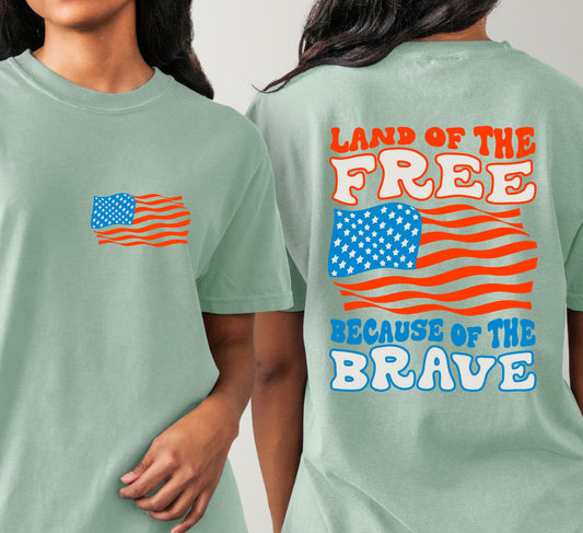 Land of the Free Because of the Brave SET  DTF