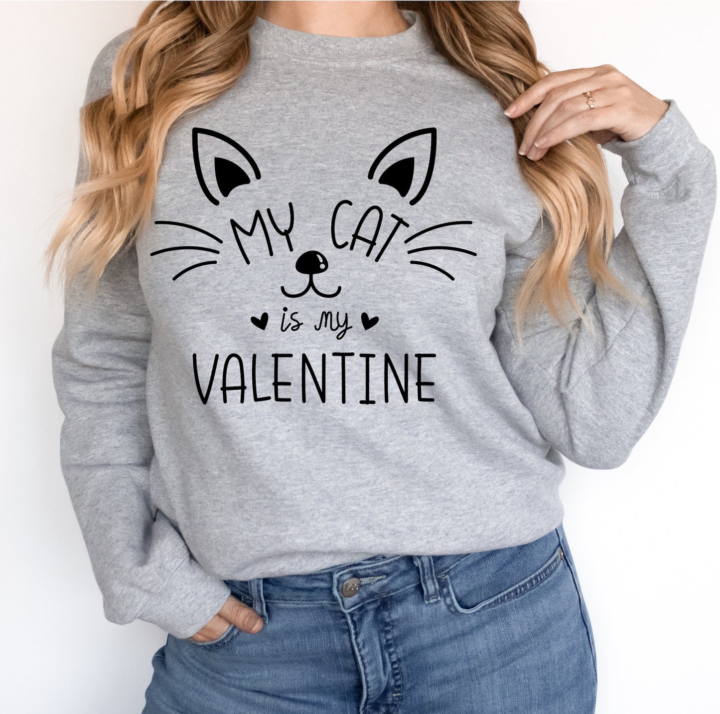 My Cat is my Valentine Screen Print Transfer