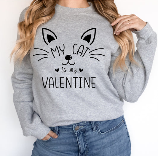 My Cat is my Valentine Screen Print Transfer