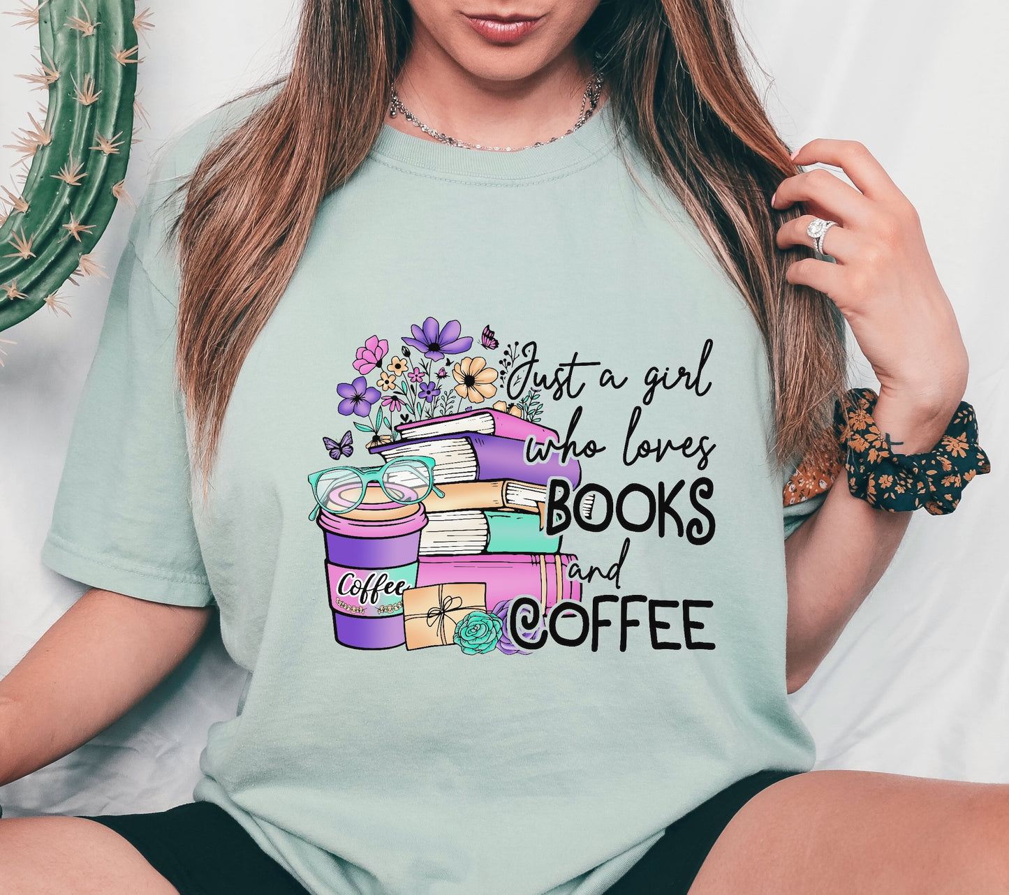 Just a Girl Who Loves Books and Coffee DTF