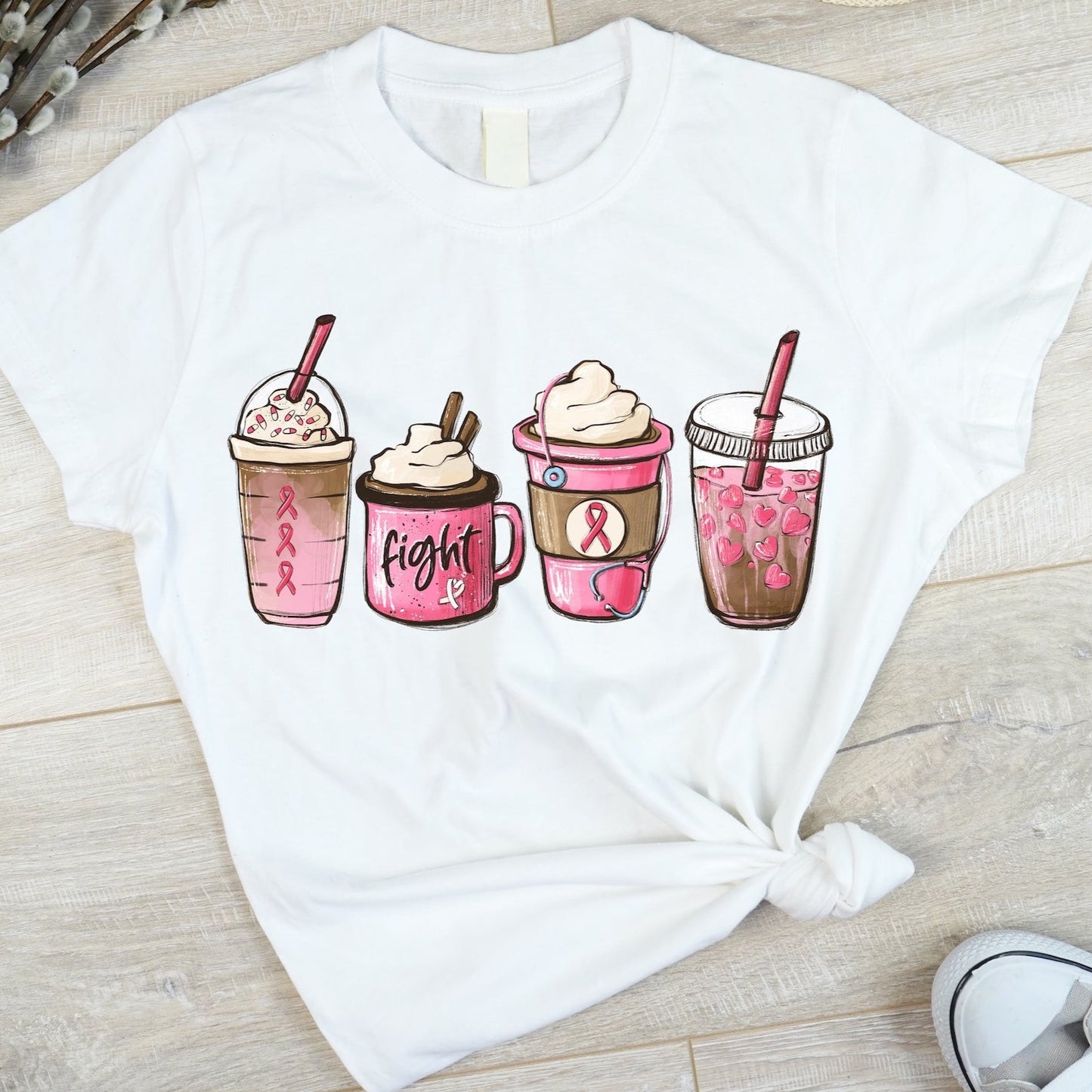 October Pink Lattes DTF (Ready to Ship)